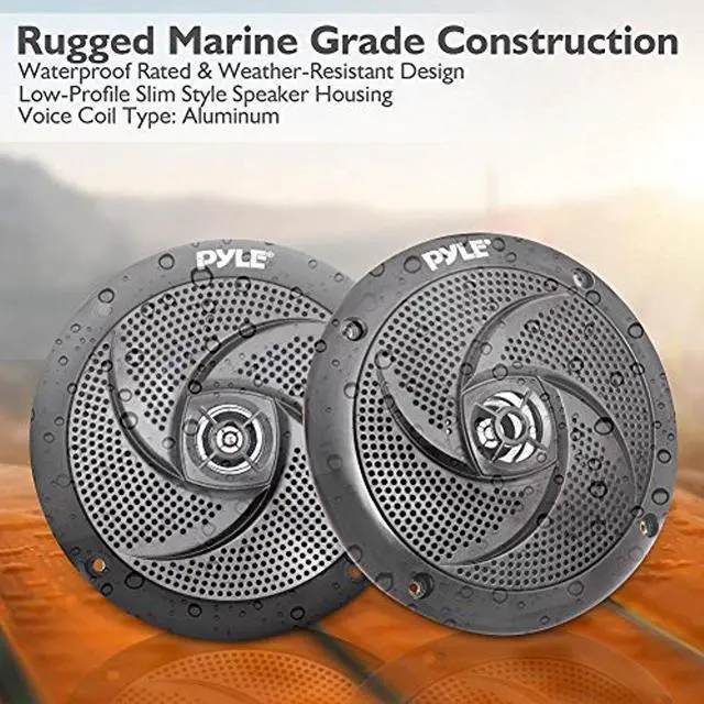 Alt view image 4 of 8 - Pyle Marine Speakers - 5.25 Inch Low Profile Slim Style Waterproof Wakeboard Tower and Weather Resistant Outdoor Audio Stereo Sound System with 180 Watt Power - 1 Pair in White (PLMRS5B)