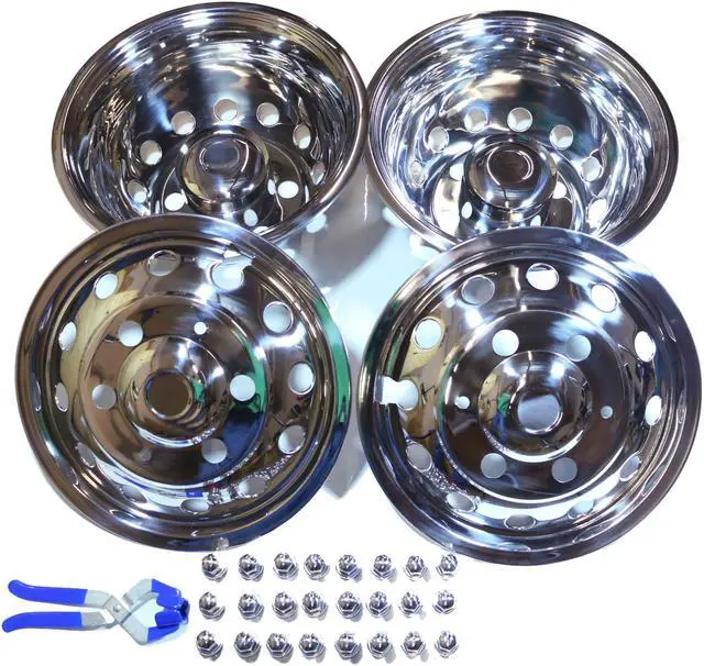 Main image of 2014 – 2016 Ford Transit Dually 16” 6 lugs Stainless Wheel Simulators – Set of 4, 16” for 6 lug nuts wheels
