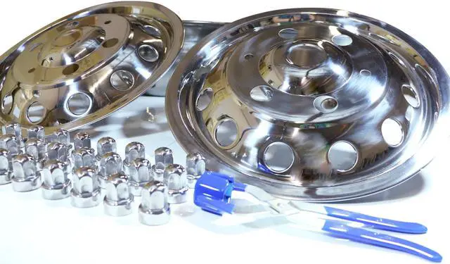 Alt view image 4 of 7 - 2014 – 2016 Ford Transit Dually 16” 6 lugs Stainless Wheel Simulators – Set of 4, 16” for 6 lug nuts wheels