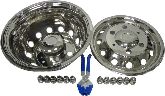 Alt view image 6 of 7 - 2014 – 2016 Ford Transit Dually 16” 6 lugs Stainless Wheel Simulators – Set of 4, 16” for 6 lug nuts wheels