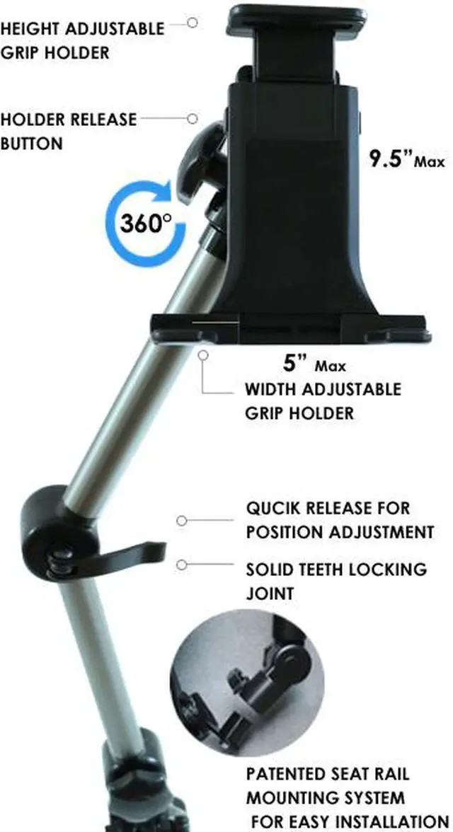 Alt view image 4 of 6 - Mobotron UTSM-01  Standard Mount: In-Car Universal Tablet/Smartphone Holder