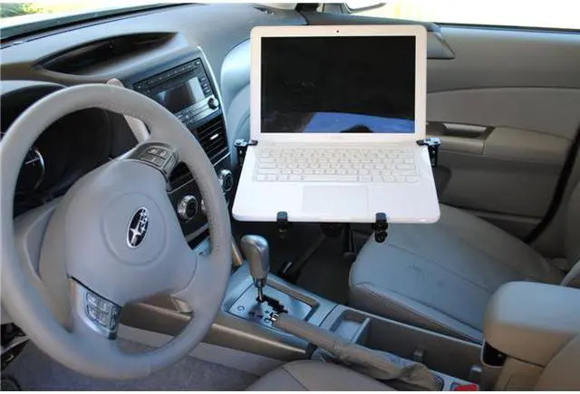 Alt view image 2 of 15 - Mobotron MS-426B Standard Car iPad Laptop Mount Holder Stand with USB cooling fan, Supporting Brace, and Screen Stabilizers