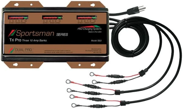 Alt view image 2 of 6 - Dual Pro Sportman Series 3 Bank Charger 10 AMP Bank SS3