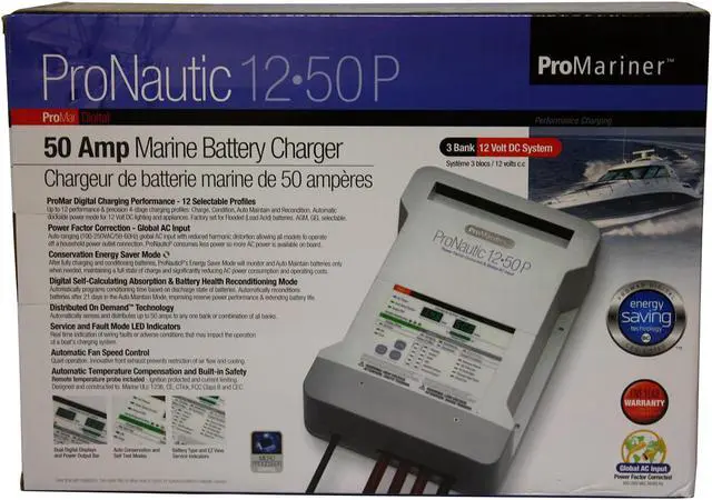 Alt view image 9 of 13 - PROMARINER PRONAUTIC 1250P 50 AMP 3 BANK BATTERY CHARGER 63150