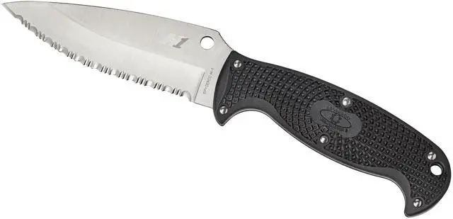 Alt view image 5 of 19 - Spyderco Jumpmaster 2 4.5" Serrated Fixed Blade Knife, Black FB24SBK2