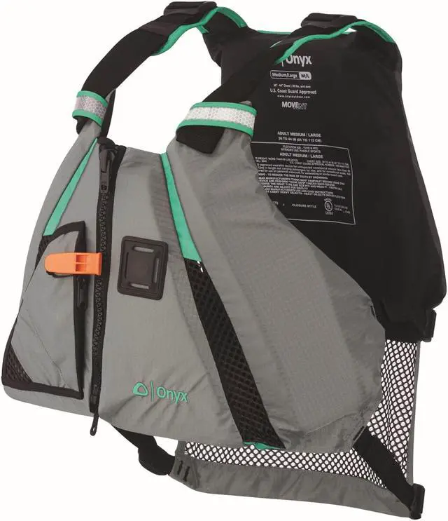 Alt view image 7 of 8 - ONYX MOVEMENT DYNAMIC PADDLE SPORTS LIFE VEST XL/2X AQUA