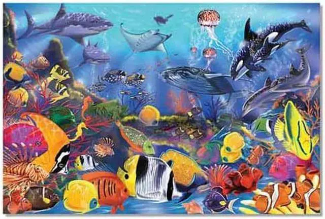 Alt view image 4 of 9 - Melissa & Doug Floor Puzzle Underwater 427