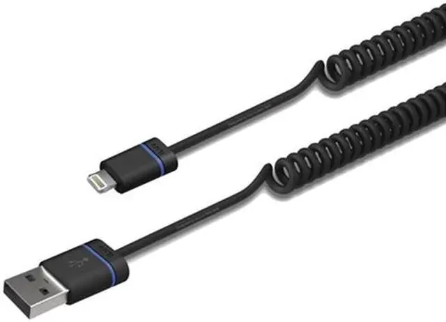 Main image of iLuv iCB261 Black Premium Coiled Charge/Sync Cable w/ Lighting Connector
