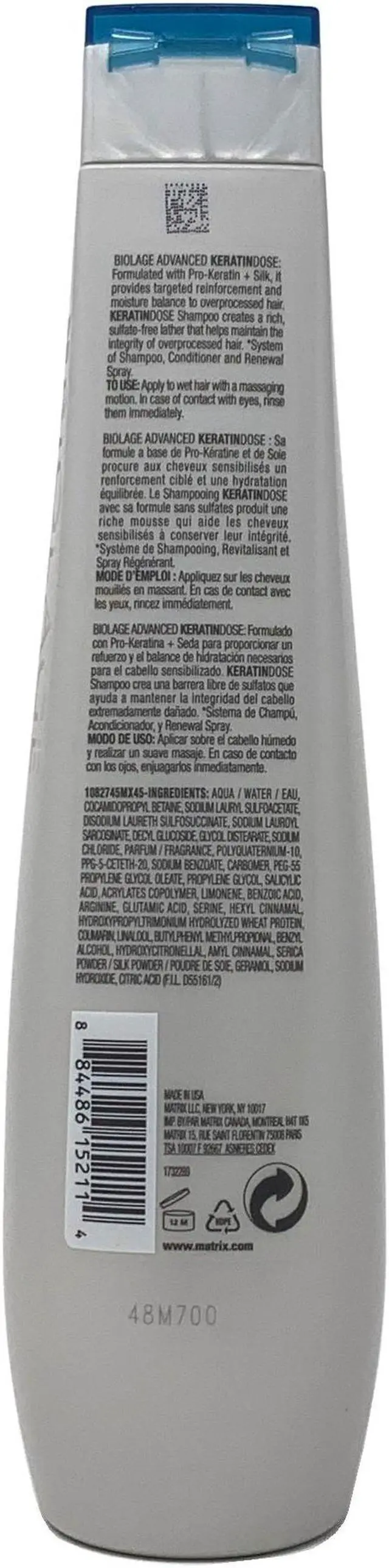 Alt view image 4 of 9 - Matrix - Biolage Advanced Keratindose Shampoo (For Overprocessed Hair) 400ml/13.5oz