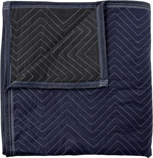 Alt view image 2 of 4 - Sure-Max 2 Moving & Packing Blankets - Pro Economy - 80" x 72" (35 lb/dz weight) - Professional Quilted Shipping Furniture Pads Navy Blue and Black