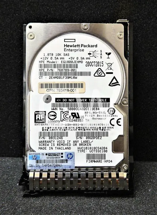 Main image of 791055-001 768789-001 791034-B21 Hpe 1.8Tb 10000Rpm 12Gb/S 2.5" Sas Hard Drive