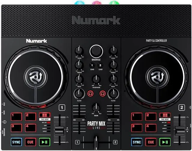 Alt view image 8 of 19 - Numark Party Mix Live DJ Controller with Light Show and Built-in Speakers
