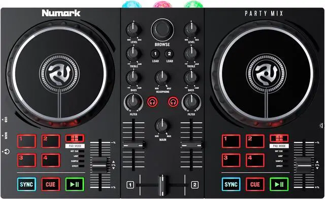 Alt view image 7 of 20 - Numark Party Mix II DJ Controller with Light Show