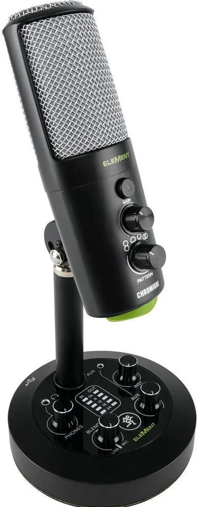 Alt view image 19 of 20 - Mackie EleMent Series Chromium Premium USB Condenser Microphone with Built-in 2-Channel Mixer