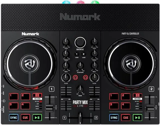 Alt view image 19 of 19 - Numark Party Mix Live DJ Controller with Light Show and Built-in Speakers
