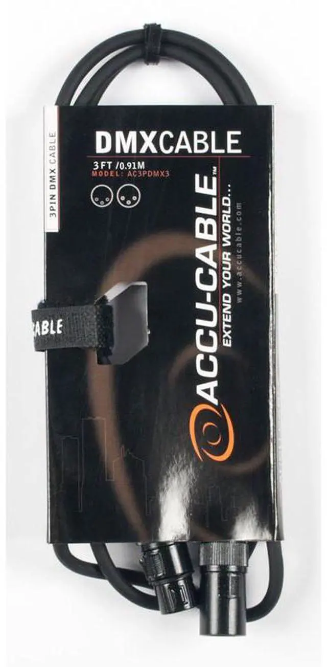Alt view image 4 of 5 - American DJ 3-Pin DMX Lighting Cable 3 ft.
