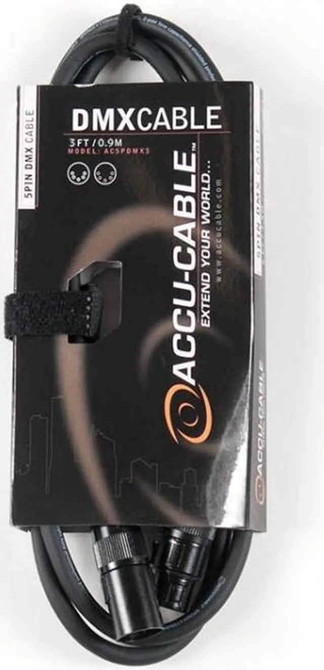 Alt view image 3 of 3 - American DJ 5-Pin DMX Lighting Cable 3 ft.