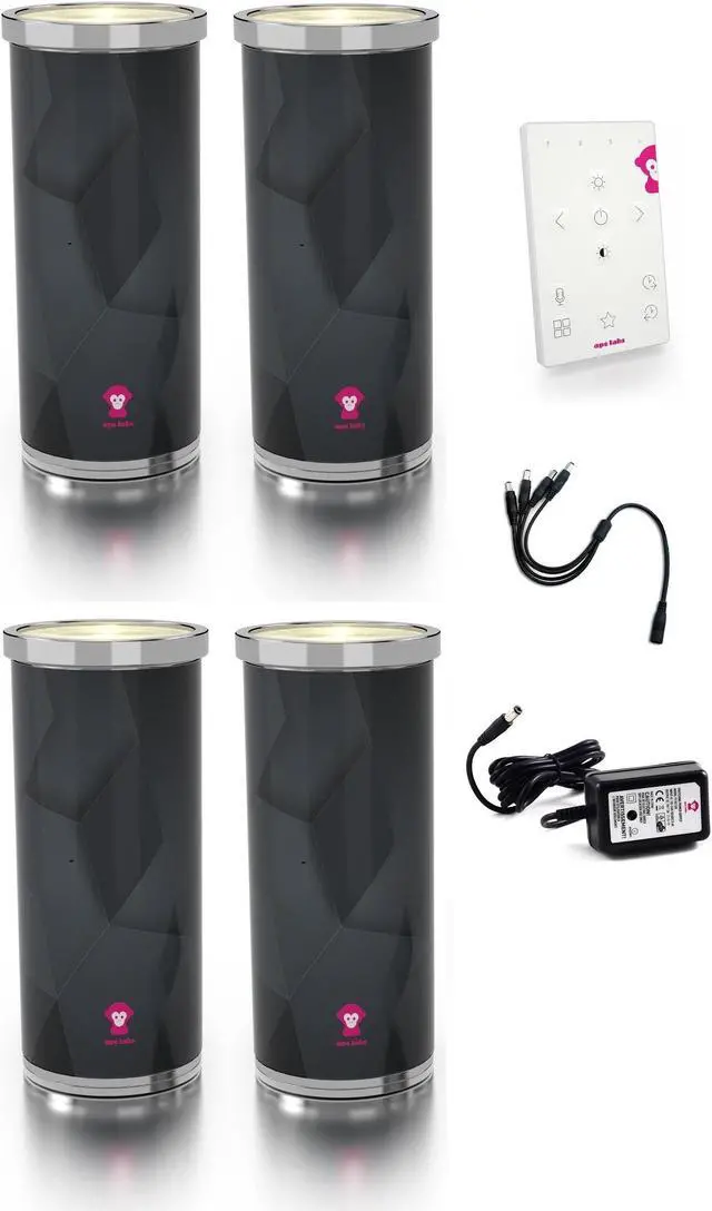 Main image of Ape Labs Can 2+ Set of 4 Grey | IP65 15W RGBaW Battery Effect Light, Uplight