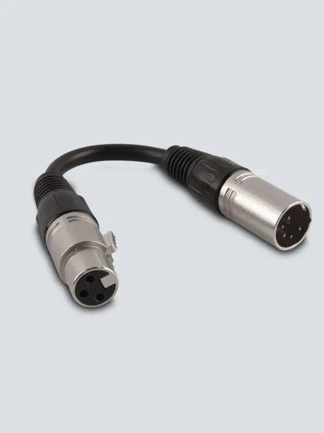 Alt view image 8 of 9 - CHAUVET 6" 3-Pin Female to 5-Pin Male DMX Cable, 24 AWG #DMX3F5M