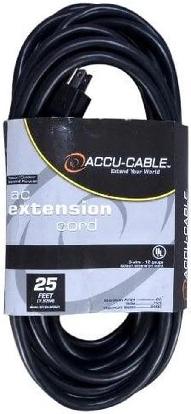 Main image of American DJ EC-123-25 Black Extension Cord (25ft)