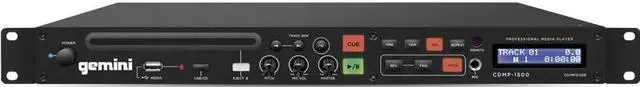 Alt view image 8 of 10 - GEMINI CDMP-1500 1U Single CD/MP3/USB Player
