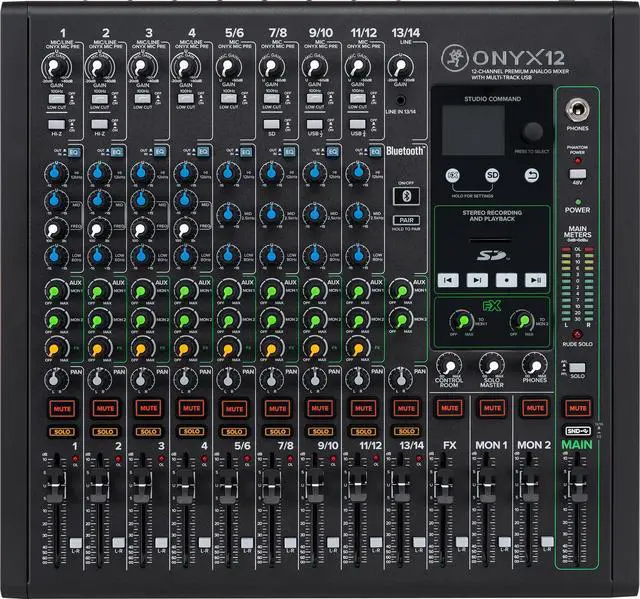 Alt view image 17 of 17 - Mackie Onyx12 12-Channel Premium Analog Mixer with Multitrack USB