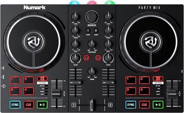 Alt view image 13 of 20 - Numark Party Mix II DJ Controller with Light Show