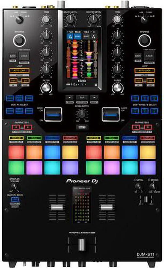 Main image of Pioneer DJ DJM-S11 | 2-Channel DJ Mixer with Touchscreen & Serato Support | Battle Mixer with Performance Pads