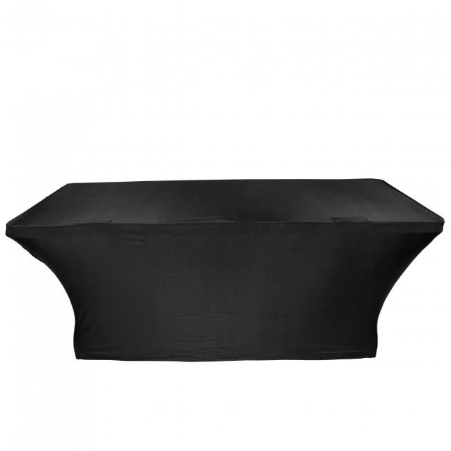 Alt view image 7 of 7 - ProX X-ST6BL 6 Ft. Open Back Spandex Table Cover Scrim - Black