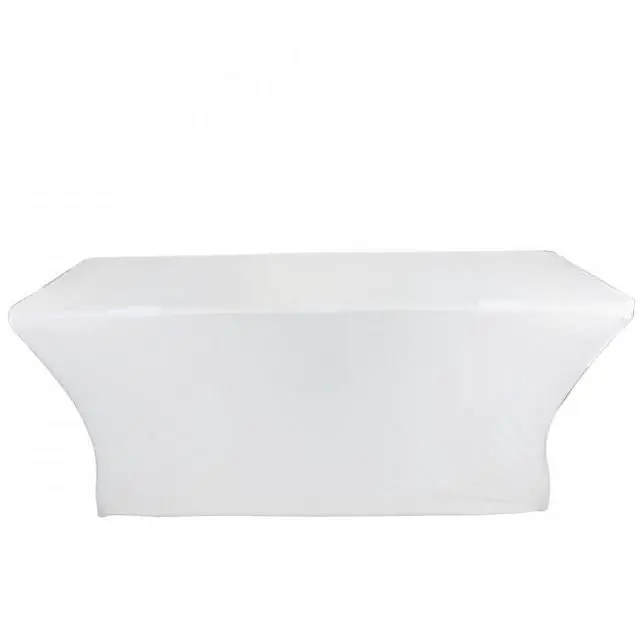 Alt view image 7 of 7 - ProX X-ST6W 6 Ft. Open Back Spandex Table Cover/Scrim - White