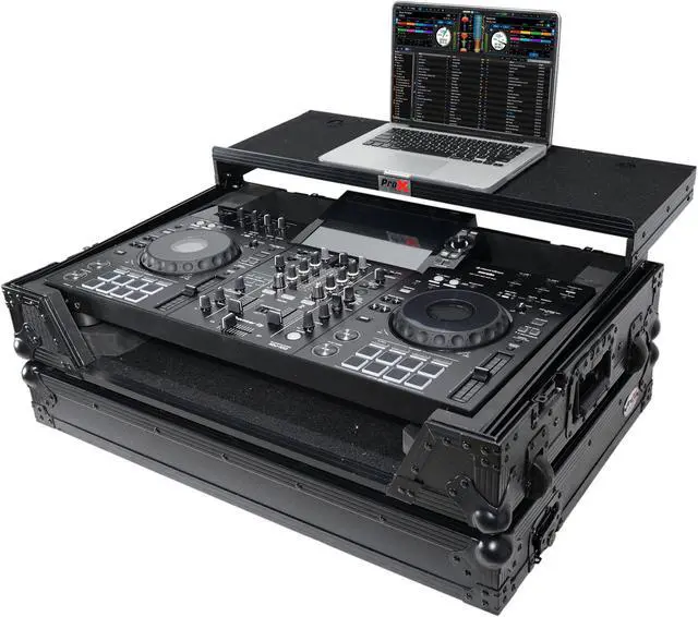 Alt view image 7 of 7 - ATA Style DJ Controller Case for Pioneer XDJ-RX3 RX2 Case with Laptop Shelf and Wheels | Black Finish