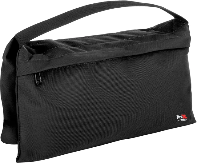 Alt view image 6 of 6 - 50lb Capacity Black Double Zipper Saddlebag Sandbag - Empty