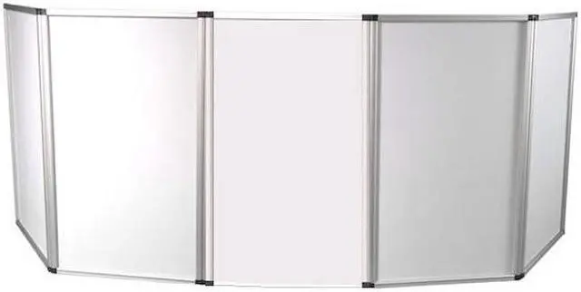 Alt view image 2 of 2 - JMAZ Event Facade Booth Adjustable Size Lightweight Aluminum Frame Dj Booth, 4 Detachable Sections, Washable Scrim with Heavy Duty Carrying Bag and Screw Driver, White