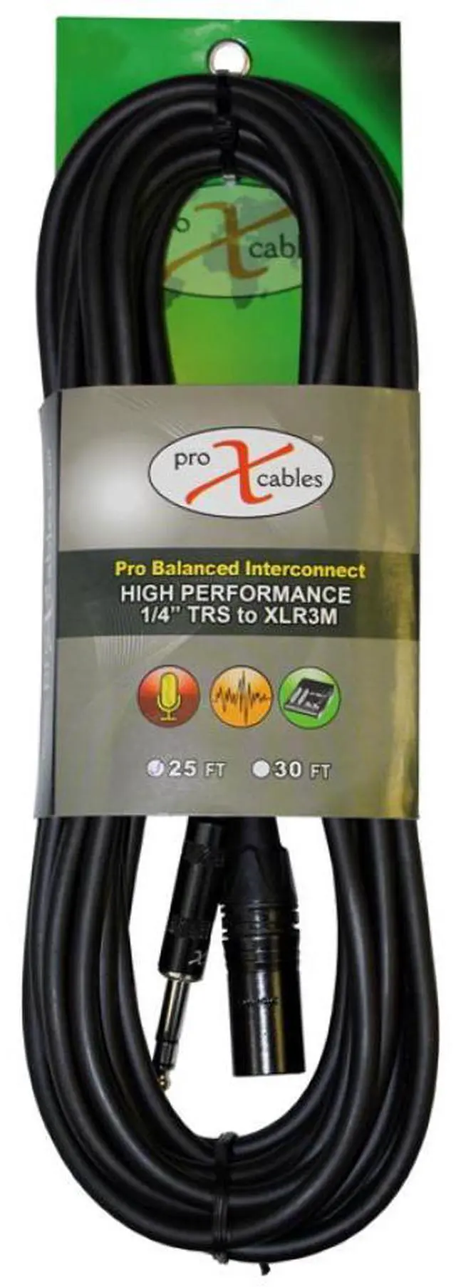 Alt view image 8 of 8 - ProX XC-SXM25 25' XLR3-M to 1/4" TRS-M Balanced High Performance Audio Cable