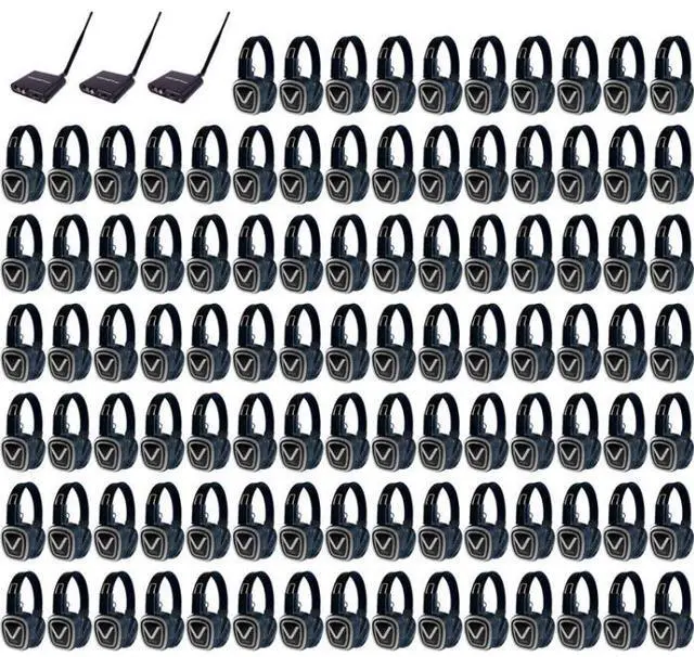 Main image of VocoPro Silent Disco Pro 3100 | 100 Wireless Headphones + 3 Channels | Lightweight Design with LED