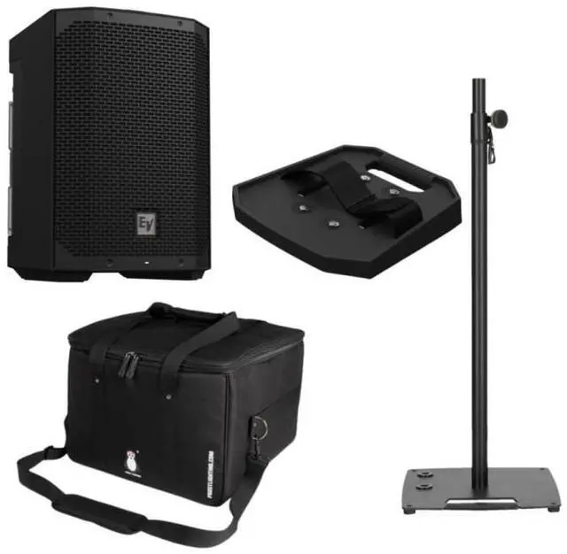 Main image of Electro-Voice Everse 8 Black Premium Package | Ceremony & Cocktail Audio System | w/ Stand, Tray & Carry Bag