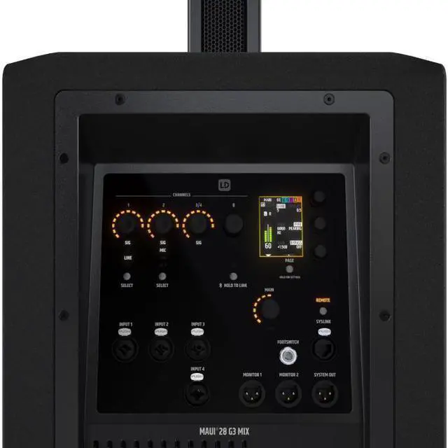 Alt view image 3 of 3 - LD Systems MAUI 28 G3 MIX | 2060W Column PA with 6-Channel Digital Mixer | Cardioid Design & Bluetooth