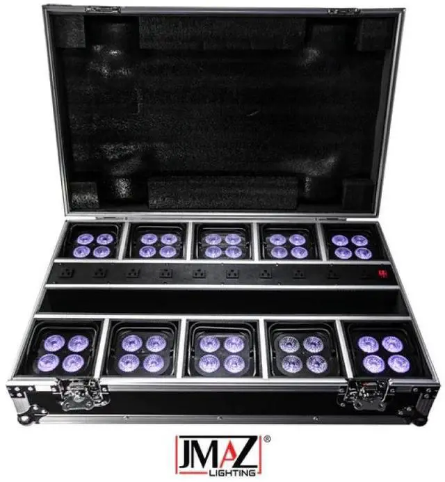 Alt view image 3 of 3 - JMAZ MAD PAR HEX 10CH CASE | 10-Unit Charging Case for MAD PAR HEX 4S | Flight-Ready with Power Distribution