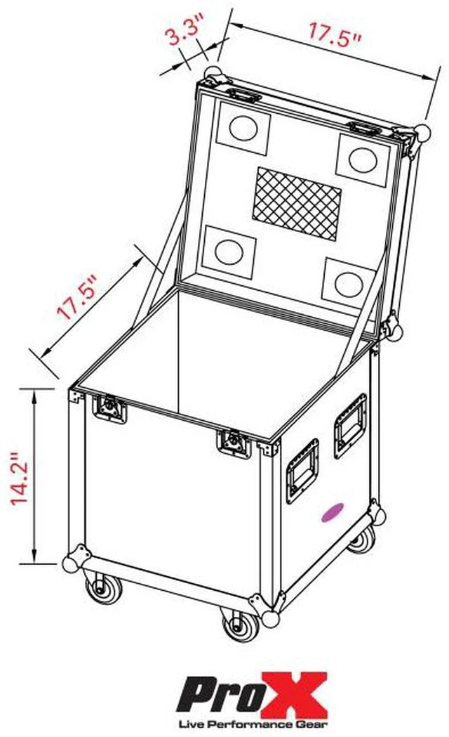 Alt view image 10 of 10 - ProX XS-UTL17 ATA Utility Flight Travel Heavy-Duty Storage Road Case with 4" in casters 18"x18"x18' Exterior