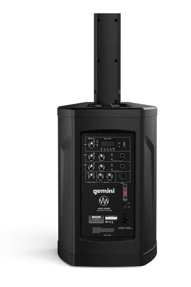 Alt view image 3 of 3 - Gemini WPX-2000 | 1200W Bluetooth Column PA System with Mixer & Subwoofer