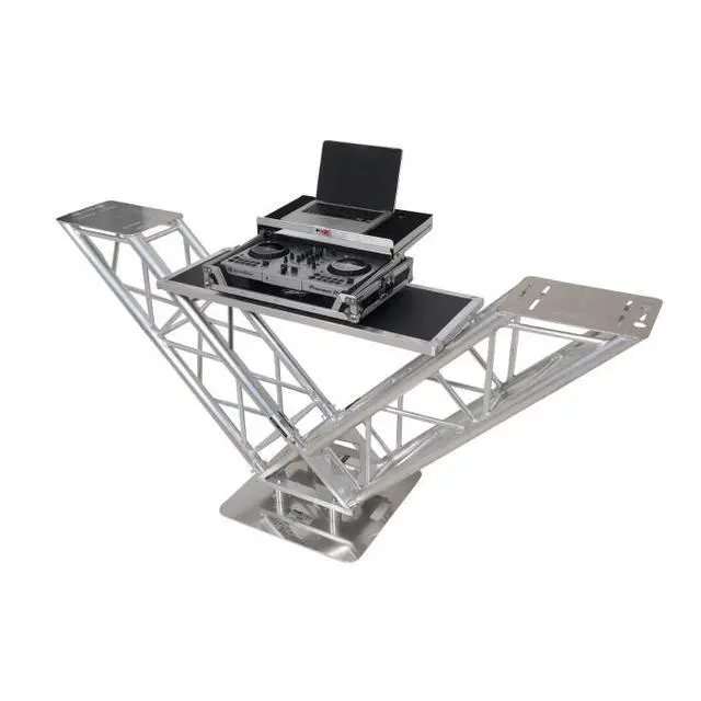Alt view image 2 of 4 - ProX XT-VERRAZANO24 | V-Shape Aluminum Truss DJ Table | Elevated Shelves with 24in Base Plate