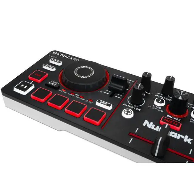 Alt view image 4 of 7 - Numark MixTrack Go | Bluetooth MIDI DJ Controller | Ultra-Portable 2-Deck Stems Control