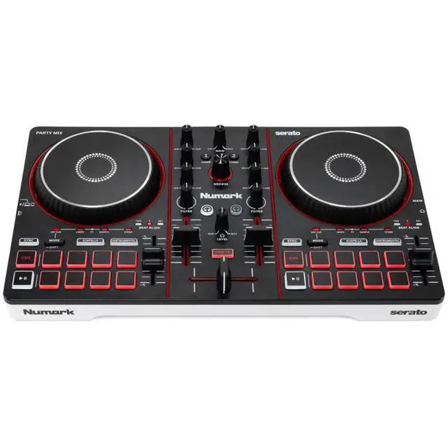 Alt view image 5 of 7 - Numark Party Mix III | Built-In LED Light Show | 2-Deck DJ Controller with Stems