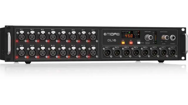 Alt view image 2 of 4 - Midas DL16 | 16-In / 8-Out Digital Stagebox | Dual AES50 Ports & ULTRANET Support
