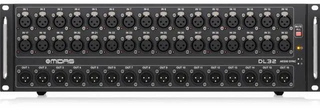 Alt view image 3 of 4 - Midas DL32 32-Input / 16-Output Stage Box with 32 Midas Mic Preamps