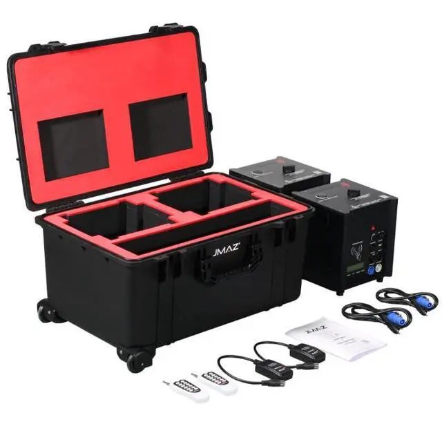 Alt view image 2 of 7 - JMAZ Firestorm F4 Package | Dual Cold Spark Machines + Case | Includes RF Remotes & Spark Powder