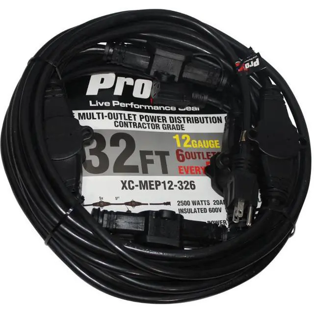 Alt view image 10 of 10 - ProX XC-MEP12-326 (32ft 6 Outlet Extension Cord)