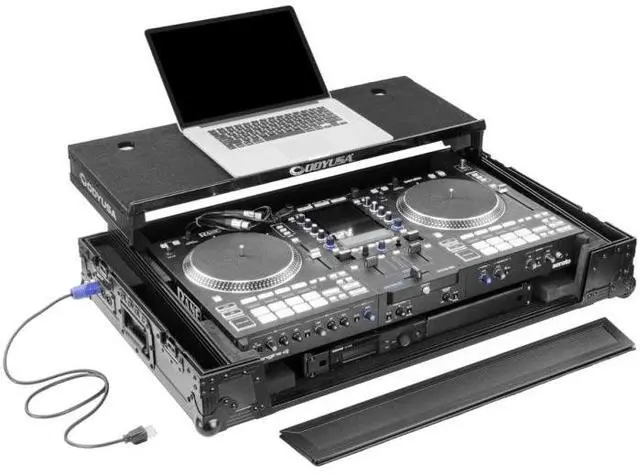 Main image of Odyssey FPR-GSSYSTEMONE1UWBL | Pre-Wired Case for RANE SYSTEM ONE | 1U Rack and Glide Laptop Platform