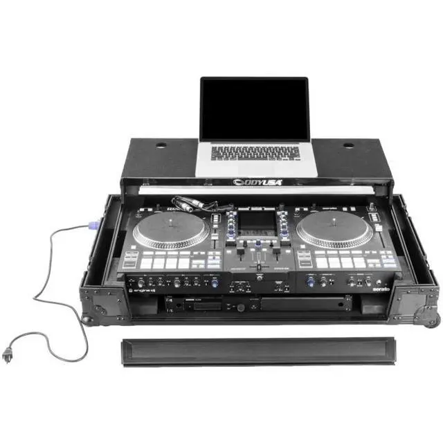 Alt view image 2 of 7 - Odyssey FPR-GSSYSTEMONE1UWBL | Pre-Wired Case for RANE SYSTEM ONE | 1U Rack and Glide Laptop Platform