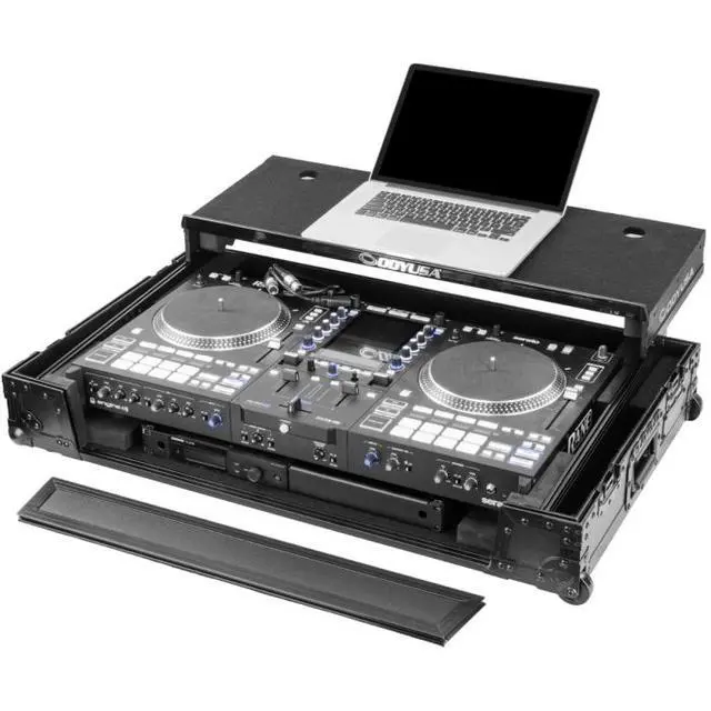 Alt view image 3 of 7 - Odyssey FPR-GSSYSTEMONE1UWBL | Pre-Wired Case for RANE SYSTEM ONE | 1U Rack and Glide Laptop Platform